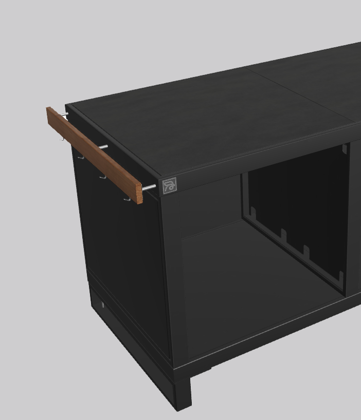 Hook set side stainless steel/wood (left) (NL)